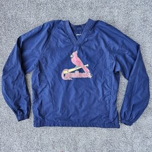 St. Louis Cardinals Baseball Jacket Blue Pullover Coat Sport-Tek Men's Medium